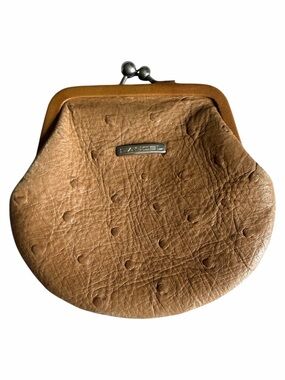 Vintage Lancel Kiss Lock Leather Change Purse